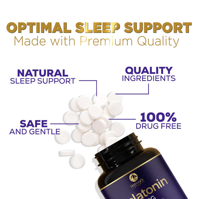 Melatonin 10mg - Sleep Support Supplements for Adults - Extra Strength Fast Dissolve 10 mg Melatonin Tablets for Restful Sleep Support, Natural Strawberry Flavor, Sugar-Free Non-GMO - 120 Day Supply