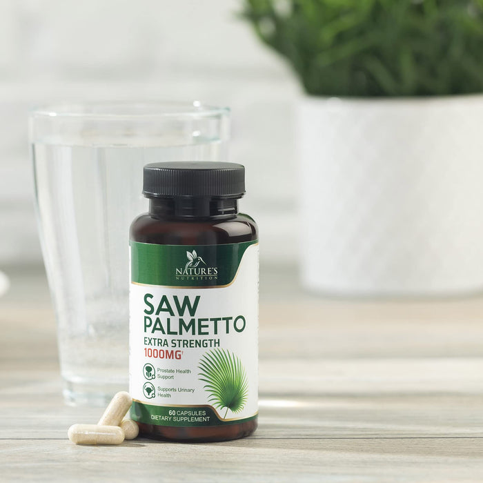 Saw Palmetto for Men 1000MG Prostate Health Supplement - Saw Palmetto Extract Prostate Support Supplement, Prostate Supplements for Men's Health Support, Prostate Urinary Health Support, 60 Capsules