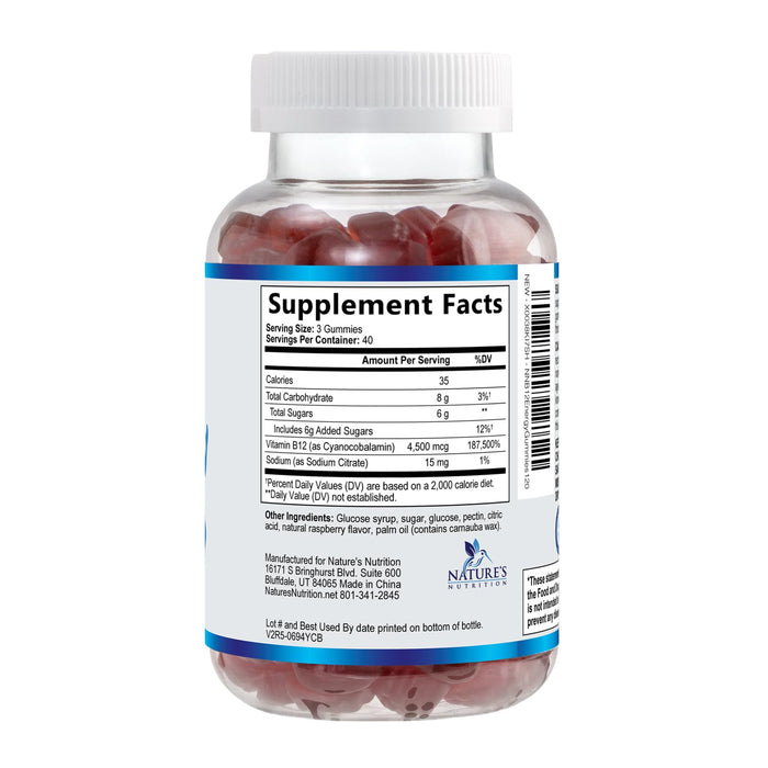 B-12 Vitamin Energy Gummies – 4500mcg – 120 Count