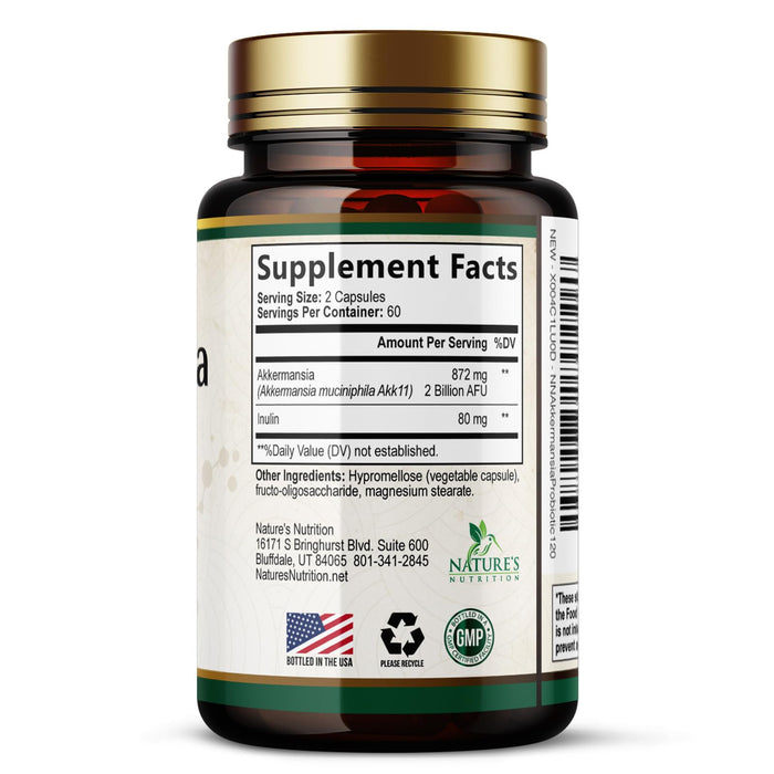 Akkermansia Probiotic Akkermansia Muciniphila GLP 1 Probiotics with Prebiotic – 120 Capsules