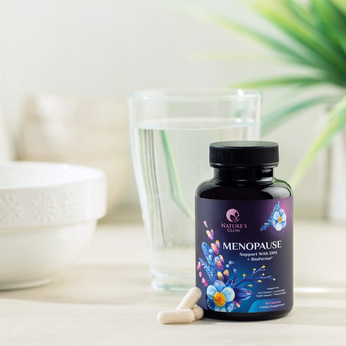 Menopause Supplements for Women with DIM - Natural Hormone Support for Women, Menopause Relief and Balance Antioxidant for Energy & Skin Health, Hot Flashes and Night Sweats Support - 60 Capsules