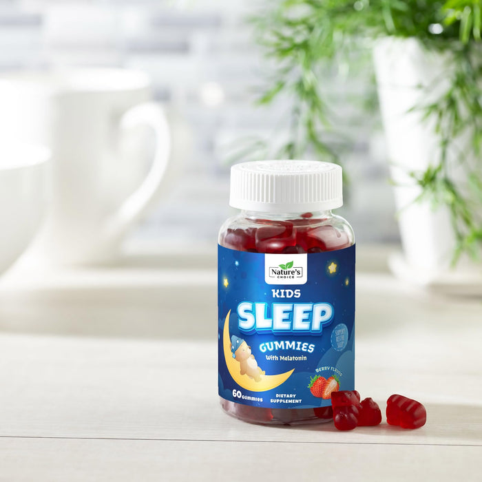 Kids Sleep Gummies 2mg - Children's Sleep Gummy with Melatonin, Non-Habit Forming, Works with Natural Sleep Cycle, Supports Peaceful, Restful Sleep, Calm & Drug-Free, Natural Berry Flavor, 60 Gummies