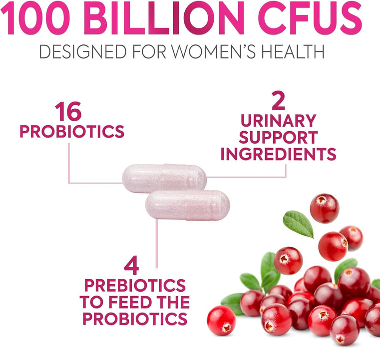 Probiotics For Women 50 Billion CFU - Women's Probiotic For Digestive Health 16 Unique Strains - Daily Vaginal PH Balance & Feminine Health Support, Womens Probiotic With Acidophilus - 60 Capsules