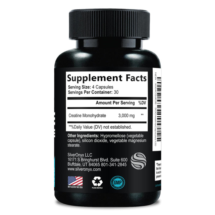 Creatine Monohydrate Capsules 3000mg – 120 Count