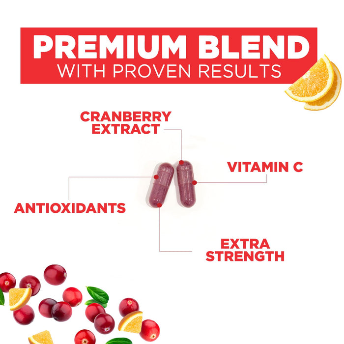 Cranberry Supplement Pills 25,000mg - High Potency Vitamin C Cranberry for Women & Men, Urinary Tract Health Support, Sugar Free, Gluten Free, Non-GMO, Cranberry Concentrate Extract - 120 Capsules