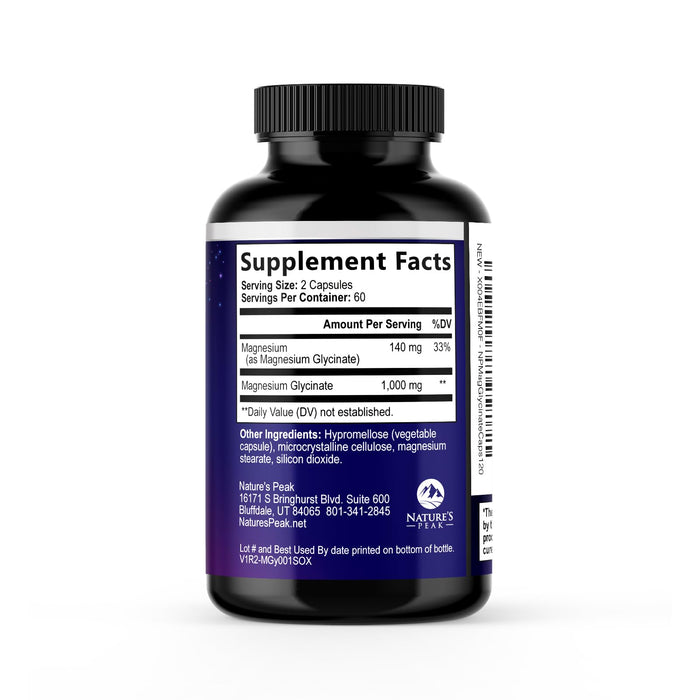 Magnesium Glycinate Pure 1000 mg Chelated – 120 Capsules