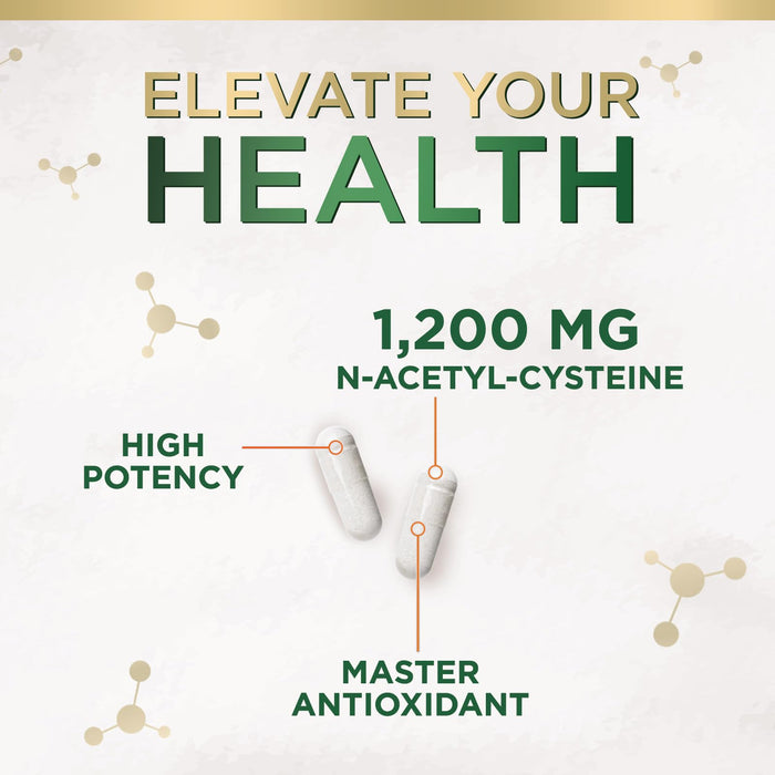 NAC Supplements N-Acetyl L-Cysteine (NAC) 1200 mg - NAC Supplement for Lung Health & Immune Support, Liver Support & Antioxidants, Freefrom N-Acetylcysteine, Gluten Free, Non-GMO, 60 Veggie Capsules