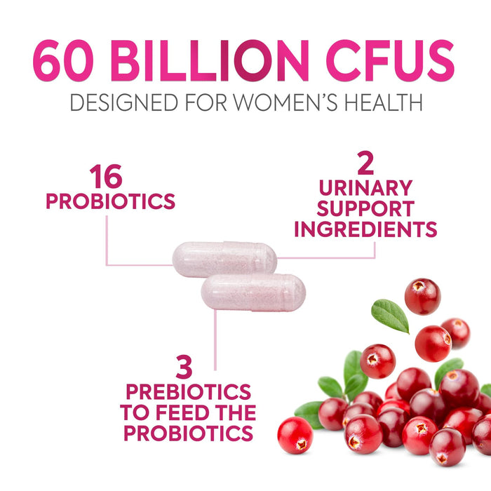 Probiotics For Women 50 Billion CFU - Women's Probiotic For Digestive Health 16 Unique Strains - Daily Vaginal PH Balance & Feminine Health Support, Womens Probiotic With Acidophilus - 120 Capsules