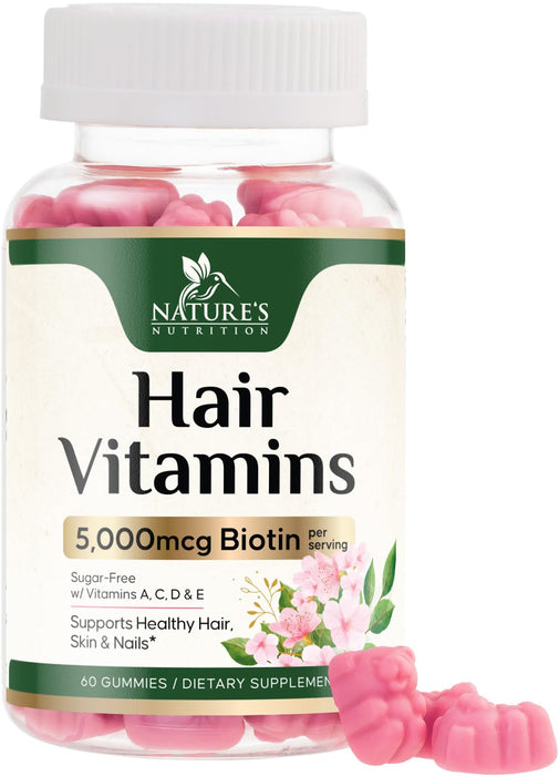 Hair Vitamins Gummies with Biotin 5000 mcg – 60 Gummies