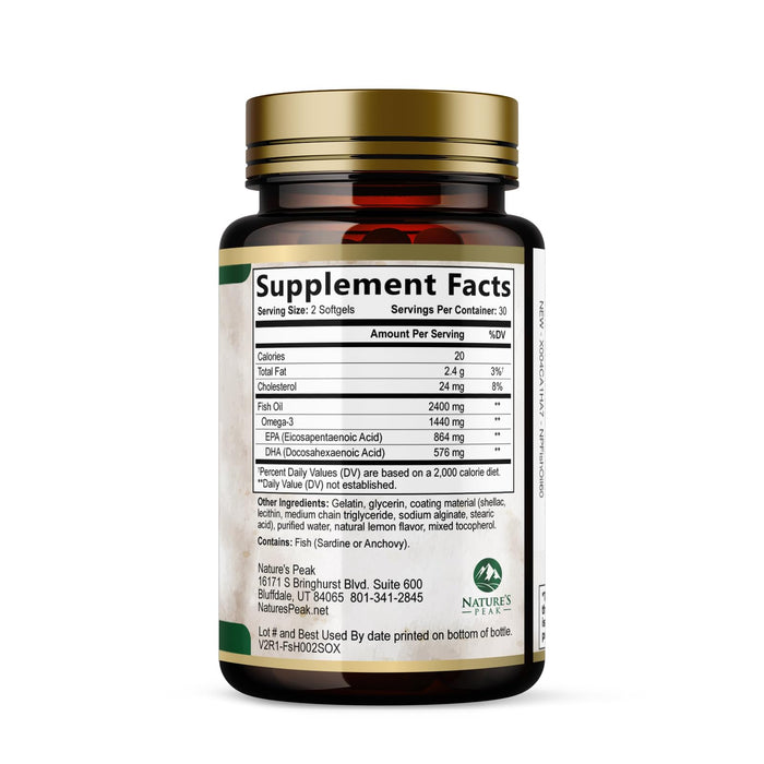Omega-3 Fish Oil – 2400mg – 60 Softgels