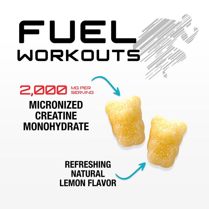 Creatine Monohydrate Gummies 2000mg – 60 Lemon Gummies