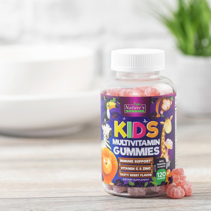 Multivitamin for Kids Gummies with Vitamin C, D3 & Zinc for Children's Immune Support - Chewable, Daily Kids Multi Vitamin Gummy, Non-GMO, Gluten Free, Natural Strawberry Flavor - 120 Gummies