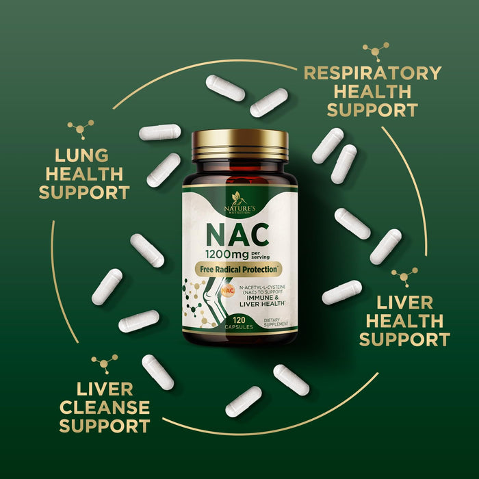 NAC N-Acetyl L-Cysteine (NAC) 1200 mg – 120 Veggie Capsules