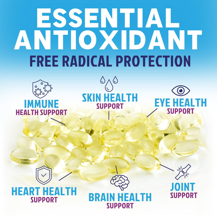 E Vitamin for Women and Men - 180 mg (400 IU) dl-Alpha - Effective Antioxidant Dietary Supplement - Hair, Skin, & Immune Health Support - Easily Absorbed Form, Non-GMO & Gluten Free - 120 Softgels