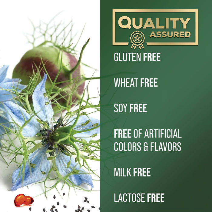 Black Seed Oil Softgels 1000mg - Premium Nigella Sativa Blackseed, Pure Natural Black Cumin Seed Oil & Antioxidant for Skin & Immune Support - Non GMO, Bottled in USA Supplement - 180 Softgels