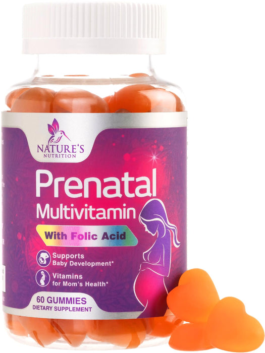 Prenatal Vitamins for Women Gummies, Folic Acid 1335mcg Pregnancy Vitamins for Fetal Support, Vitamin A, C, D3, B12, B6 & Folate, Prenatal Multivitamin Gummy for Pregnant & Nursing Women - 60 Gummies