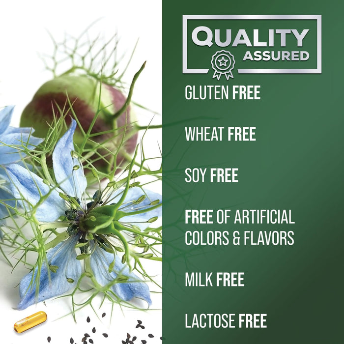 Black Seed Oil Softgels 1000mg - Premium Nigella Sativa Blackseed, Pure Natural Black Cumin Seed Oil & Antioxidant for Skin & Immune Support - Non GMO, Bottled in USA Supplement - 120 Softgels