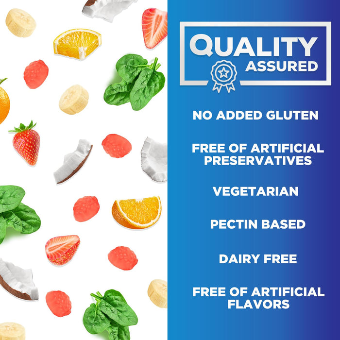 B Complex Supplement Gummies with Vitamin C & Folic Acid, Extra Strength Super Vitamin B Gummy with Niacin, B6, Folic Acid, B12, Biotin, Nature's Energy Immune Support Supplements - 60 Gummies