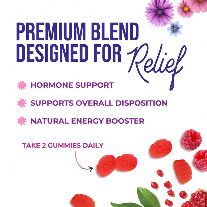 Menopause Supplement for Women - Complete Multi-Benefit Menopause Relief Gummy for Mild Hot Flashes & Night Sweats, Natural Balance & Energy Support, Menopausal Vitamins, Non-GMO - 60 Gummies
