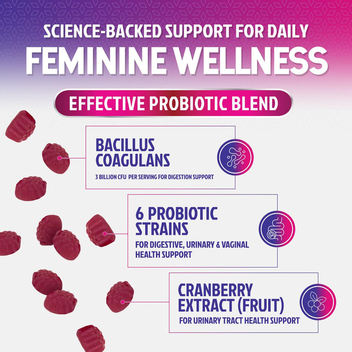 Probiotics for Women Gummies with Cranberry – 3 Billion CFU – 120 Gummies