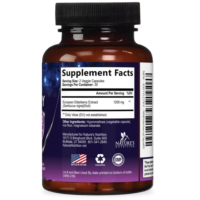 Elderberry – 1200mg – 60 Capsules