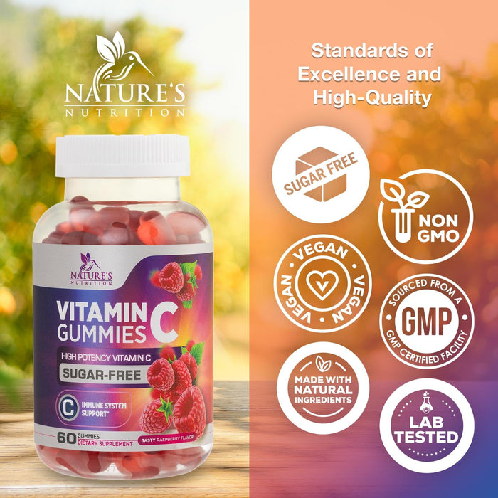 Zero Sugar Vitamin C Gummies – 60 Count Gummies