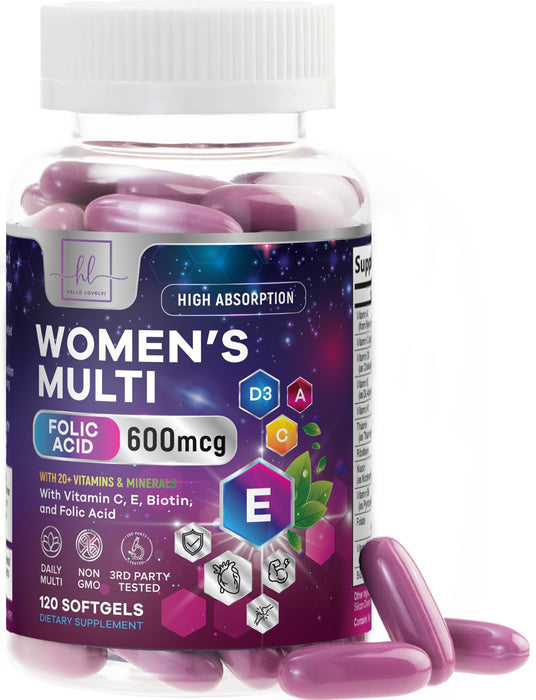 Multivitamin for Women - Vitamin A, C, D, E, and 8 B Vitamins for Energy & Immune Support, with Biotin, Iron & Zinc for Bone & Skin Health, Daily Womens Multivitamin & Minerals - 120 Softgels