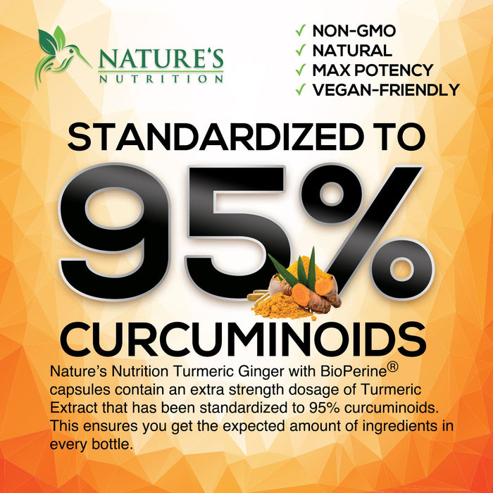 Turmeric Curcumin 2600mg with Organic Ginger & Turmeric – 60 Capsules