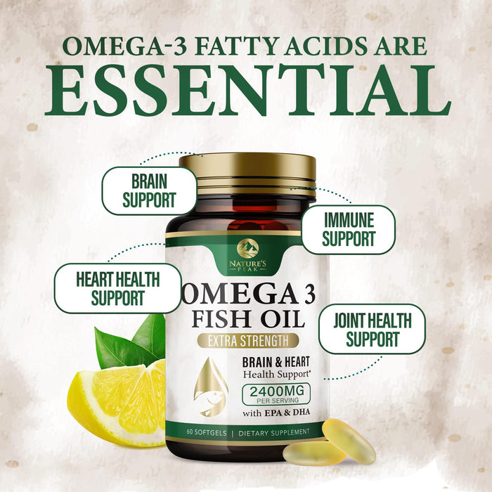 Omega-3 Fish Oil – 2400mg – 60 Softgels