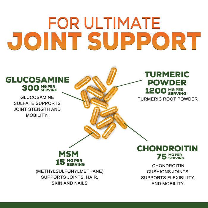 Turmeric Curcumin 2000mg with Glucosamine Chondroitin & Ginger – 240 Capsules