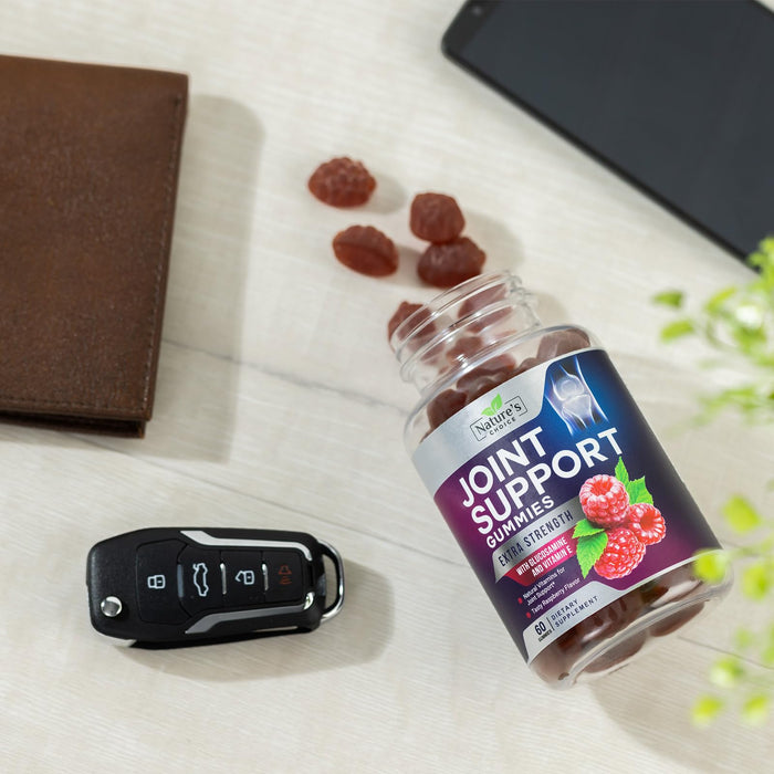 Joint Support Gummies Extra Strength Glucosamine Gummy Supplement with Vitamin E - Natural Cartilage & Joint Health & Flexibility Support, Best Support Glucosamine Chew for Men & Women - 60 Gummies