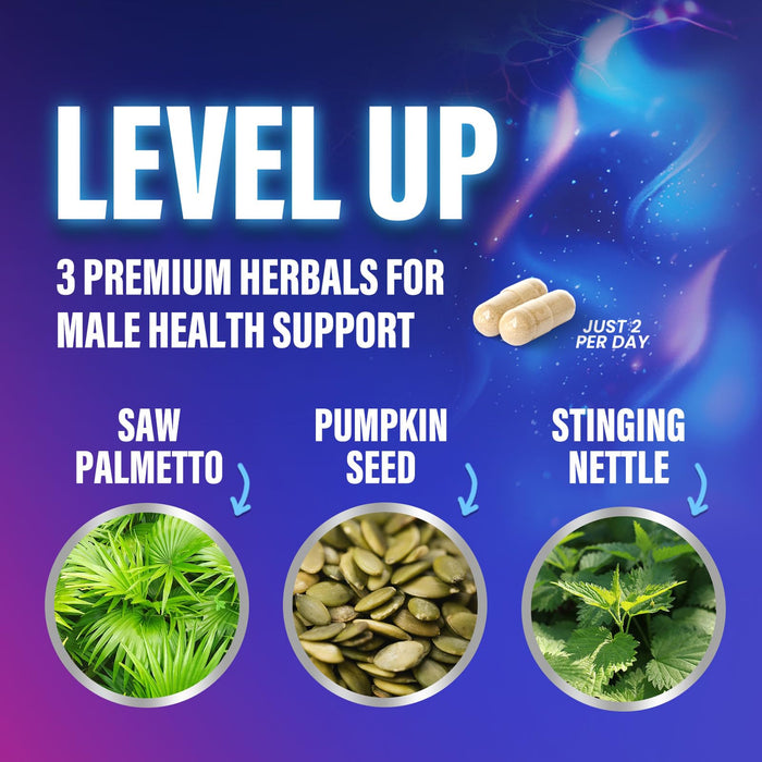 Prostate Health Supplements for Men - Support Complex 3x Formula with Saw Palmetto Blend Stinging Nettle Root & Pumpkin Seed Extract - Supports Bathroom Trips Prostate & Urinary Health - 120 Capsules