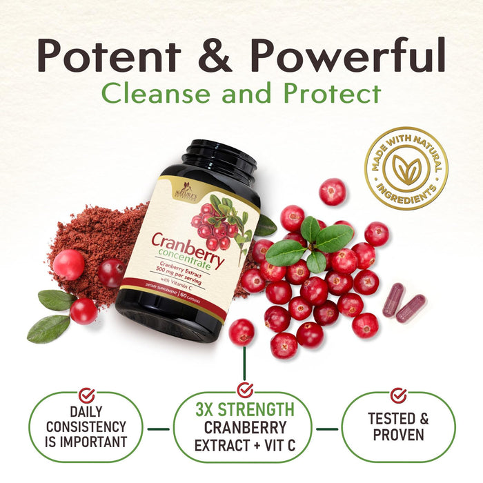 Cranberry Pills with Vitamin C & E – 60 Capsules