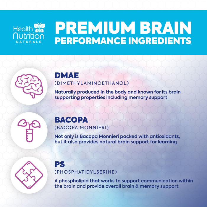 Brain Supplements for Memory and Focus - Extra Strength Nootropic Capsules for Concentration, Alertness, Cognitive Support - Phosphatidylserine, Brain Health Vitamins B6 C E Zinc - 120 Capsules