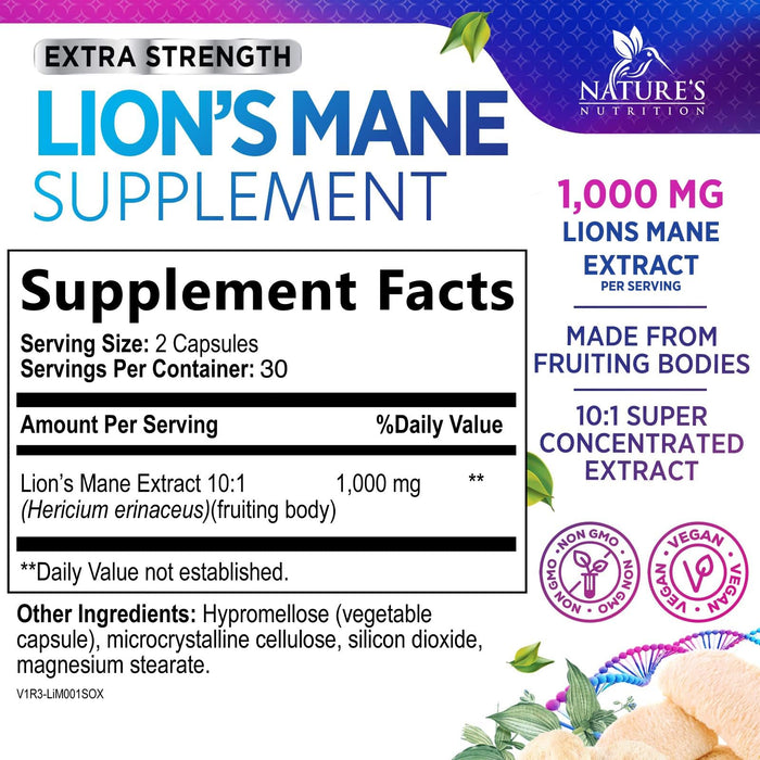 Lions Mane Mushroom – 60 Capsules