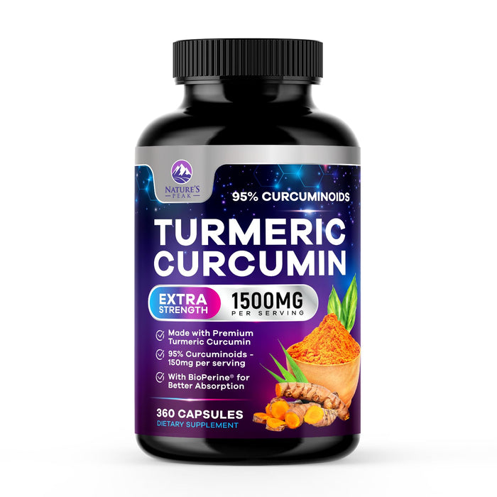 Turmeric Curcumin with BioPerine 95% Curcuminoids 1500mg with Black Pepper for Absorption – 360 Capsules