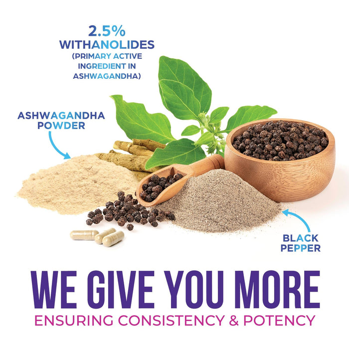 Ashwagandha Supplement 2100mg - Extra Strength Herbal Root Extract, Best Ashwagandha Supplements for Men & Women, Restore, Unwind, Calm Support Formula, Vegetarian, Non-GMO, Gluten-Free, 120 Capsules