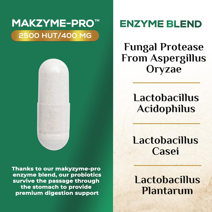 Digestive Enzymes with Probiotics - Probiotic Multi Enzymes with Probiotics and Prebiotics for Digestive Health and Bloating Relief for Women & Men, Daily Enzymes for Gut & Digestion - 60 Capsules
