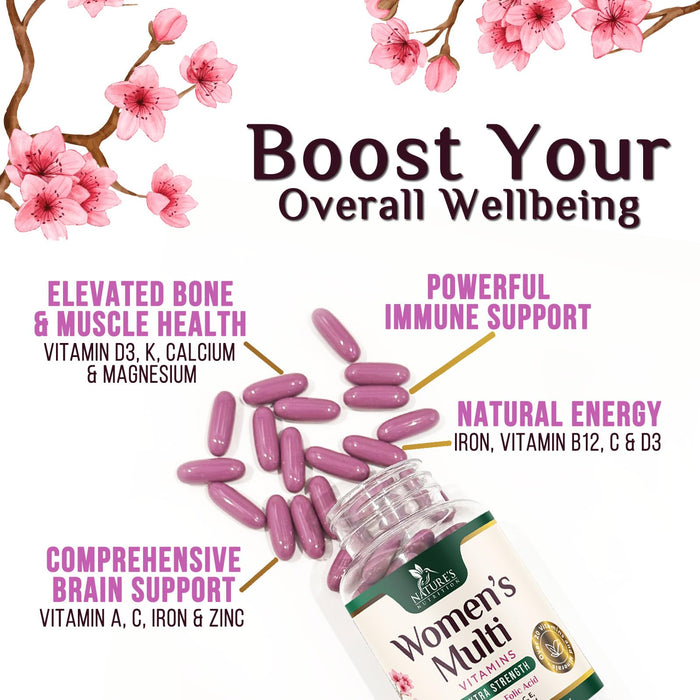 Multivitamin for Women with Iron, Calcium, Zinc, Vitamin A, C, D, E, & B Vitamins for Bone, Skin & Immune Health Support, Nature's Daily Womens Multivitamins for Women's Energy & Health, 60 Softgels
