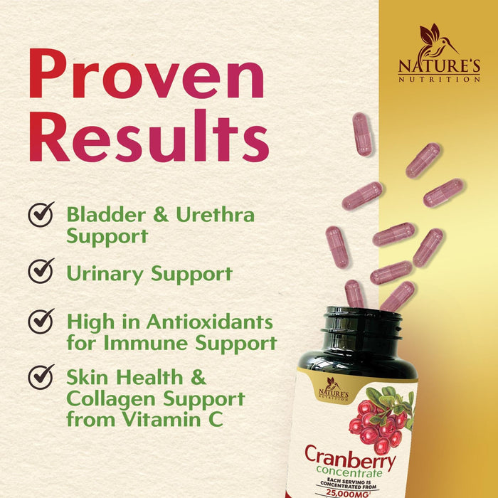 Cranberry Pills with Vitamin C & E - Cranberry Supplements for Men & Women, Urinary Tract Health Support, Sugar Free Formula, Gluten Free & Non-GMO, Fruit Cranberry Powder Extract Pill - 120 Capsules