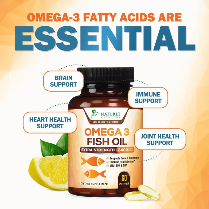Omega-3 Fish Oil – 2400mg – 60 Softgels