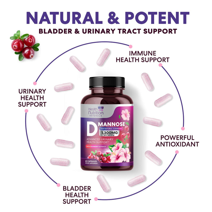 D-Mannose 1,000mg – 60 Capsules