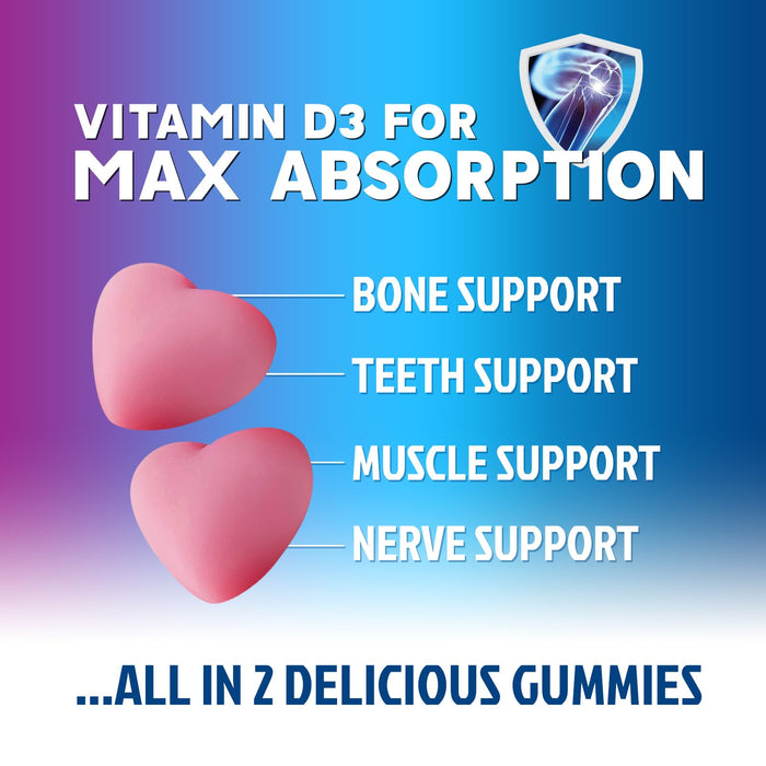 Sugar Free Chewable Calcium Gummy Vitamins - Plus 400 IU Vitamin D3 for Bone, Teeth, & Immune Health Support - Calcium Supplements for Women & Men Daily, Non-GMO, Berry Flavored - 120 Gummies