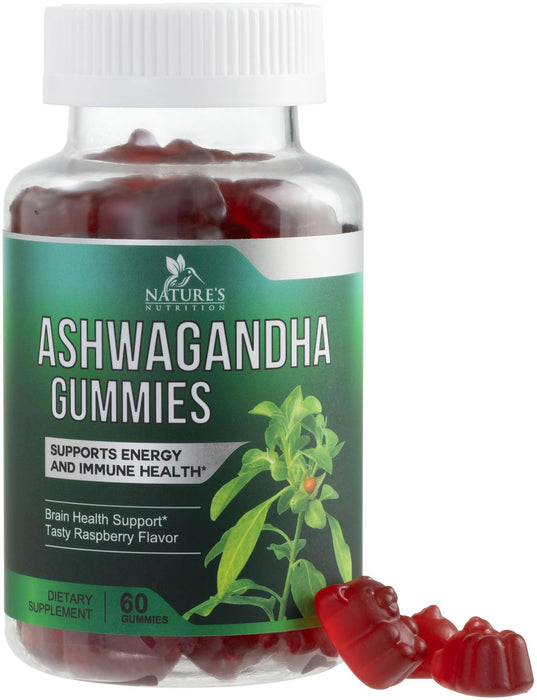 Ashwagandha Gummies for Women & Men, 3000mg Equivalent, Vegan, Plant Based, Non-GMO, Gluten-Free & Gelatin Free, Ashwagandha Supplement for Natural Antioxidant Support, Ashwa Root Extract - 60 Gummies
