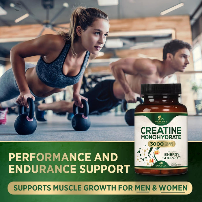 Creatine Monohydrate Capsules 3000mg – 60 Capsules