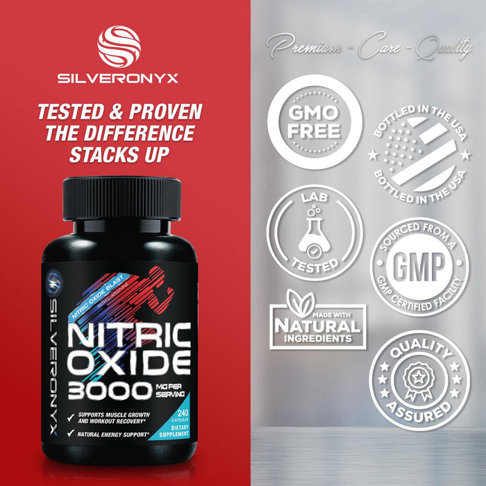 Nitric Oxide Formula with L-Arginine + Citrulline – 240 Capsules