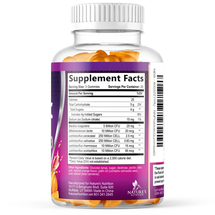 Daily Probiotic Gummies – 5 Billion CFU – 60 Gummies
