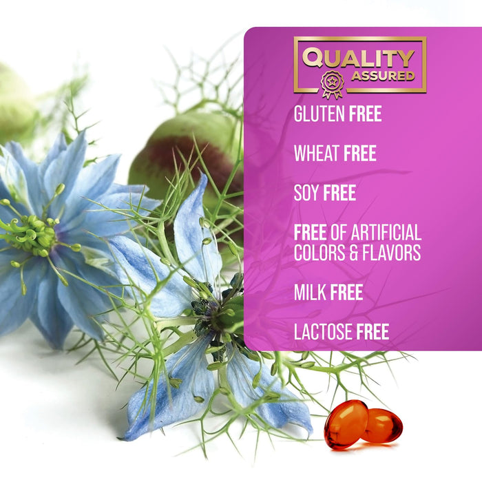 Black Seed Oil 1000mg - Premium Extra Strength Nigella Sativa Blackseed Oil - Black Seed Oil Skin, Digestive Health & Immune Support - Non-GMO Antioxidant, Gluten Free Supplement - 60 Softgels