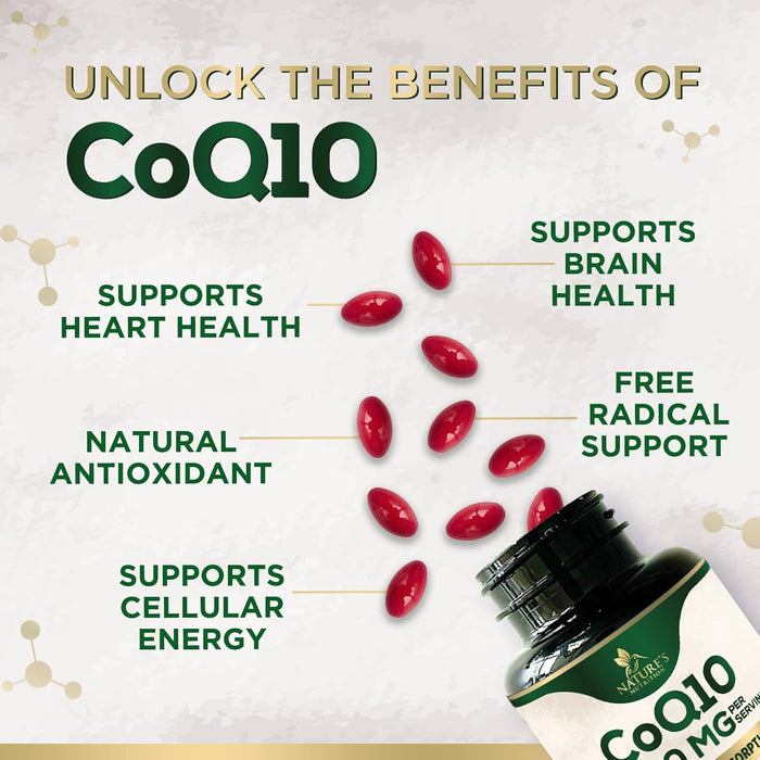 CoQ10 200mg Softgels - Extra Strength Coenzyme Q10 Supplement With Black Pepper Extract for Enhanced Absorption, CoQ10 Antioxidant Supplements for Heart Health & Cellular Energy Support - 240 Softgels