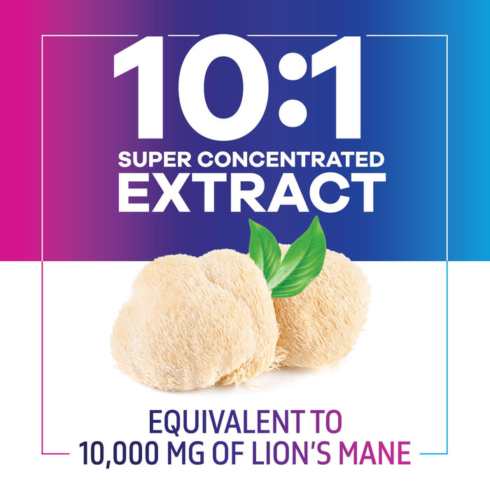 Lions Mane Mushroom Supplement - Brain Health Support for Focus, Memory, Cognition & Immune Support - Nature's Nootropic Lion's Mane Mushroom Extract Non-GMO, Vegetarian & Gluten Free - 60 Capsules